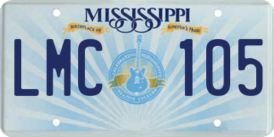 MS license plate LMC105