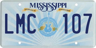 MS license plate LMC107
