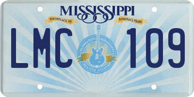 MS license plate LMC109