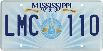 MS license plate LMC110