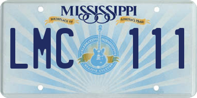 MS license plate LMC111