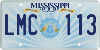 MS license plate LMC113