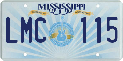 MS license plate LMC115
