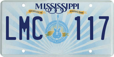 MS license plate LMC117