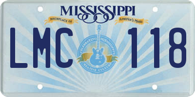 MS license plate LMC118