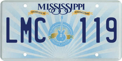 MS license plate LMC119