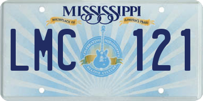 MS license plate LMC121