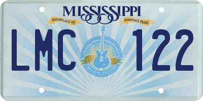 MS license plate LMC122