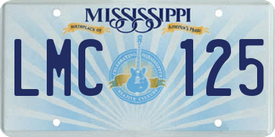 MS license plate LMC125