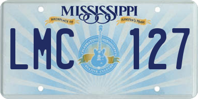 MS license plate LMC127