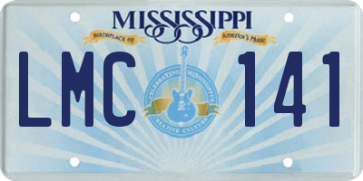 MS license plate LMC141