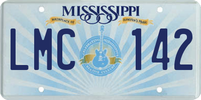 MS license plate LMC142