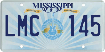 MS license plate LMC145