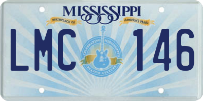 MS license plate LMC146