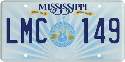MS license plate LMC149