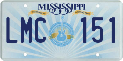 MS license plate LMC151