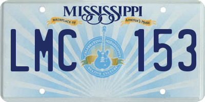 MS license plate LMC153