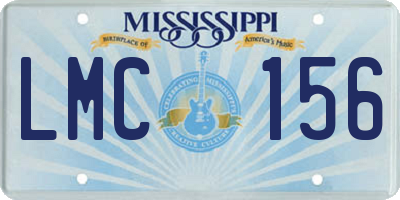 MS license plate LMC156