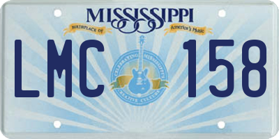 MS license plate LMC158