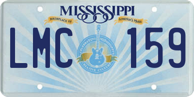MS license plate LMC159