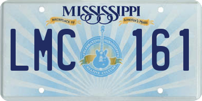 MS license plate LMC161