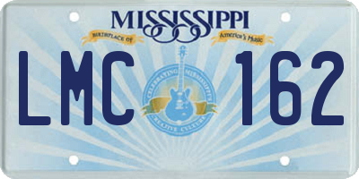 MS license plate LMC162