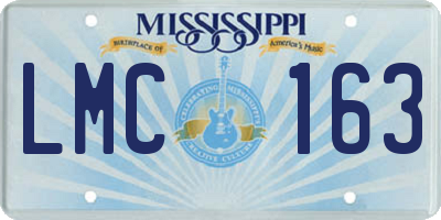 MS license plate LMC163