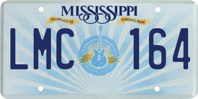 MS license plate LMC164
