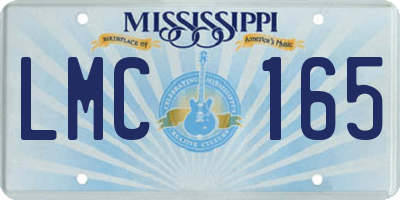 MS license plate LMC165