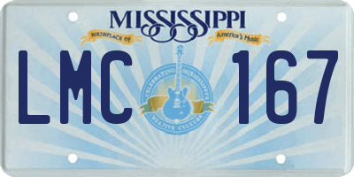 MS license plate LMC167