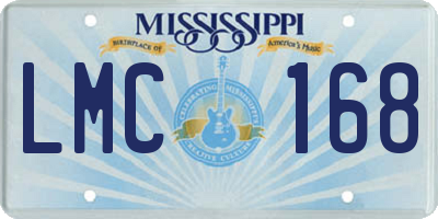 MS license plate LMC168