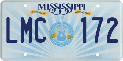MS license plate LMC172