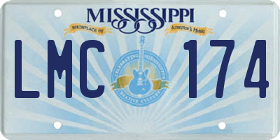 MS license plate LMC174