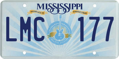 MS license plate LMC177