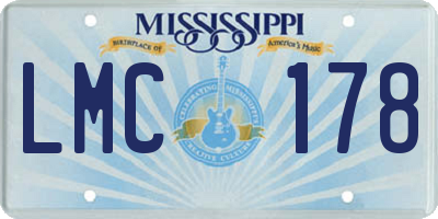 MS license plate LMC178