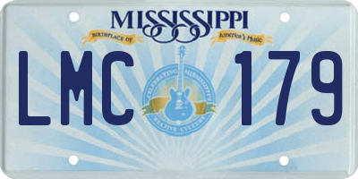 MS license plate LMC179