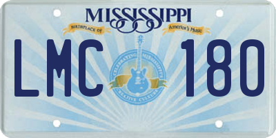 MS license plate LMC180