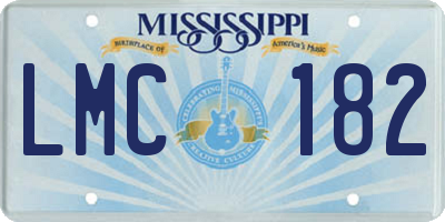 MS license plate LMC182