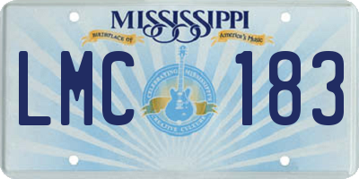 MS license plate LMC183