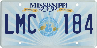 MS license plate LMC184