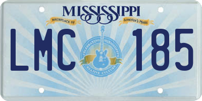 MS license plate LMC185