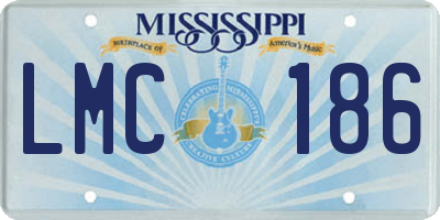 MS license plate LMC186