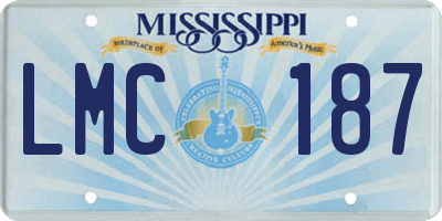 MS license plate LMC187