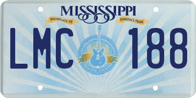 MS license plate LMC188