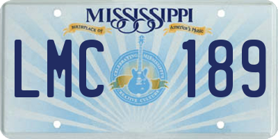 MS license plate LMC189