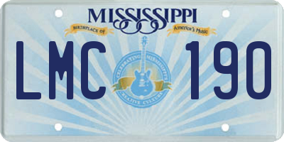 MS license plate LMC190
