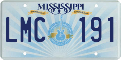 MS license plate LMC191