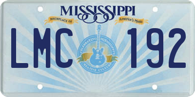 MS license plate LMC192