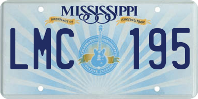 MS license plate LMC195