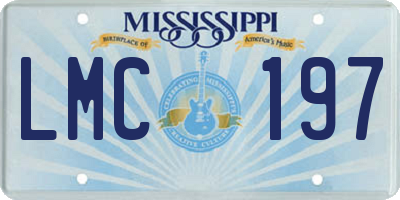 MS license plate LMC197